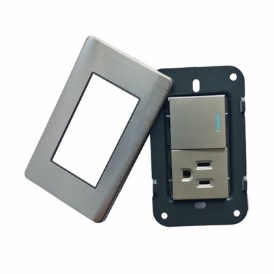 Stainless Steel Wall Switch And Socket With Metal Brushed